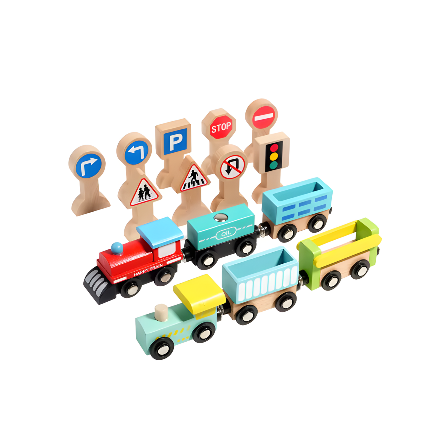 Wooden Magnetic Train Set