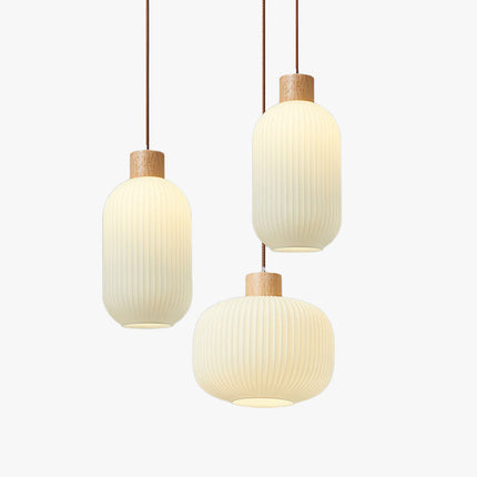 VintageLight - Stijlvolle Houten en Glazen Hanglamp