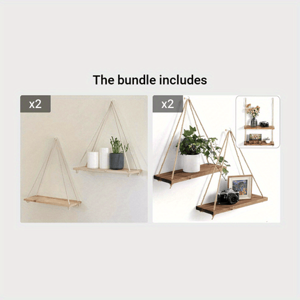DecoShelf - Elegante Zwevende Plank met Verstelbaar Touw