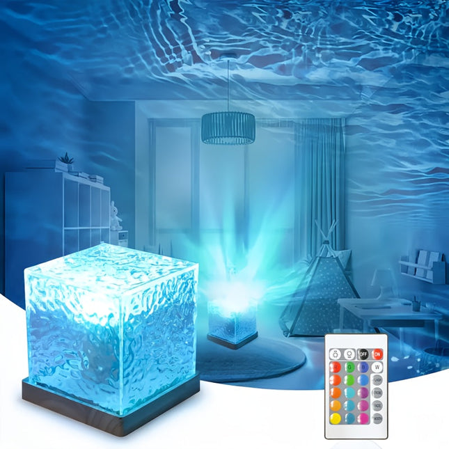 OceanWave - LED Nachtlamp met 16 Kleuren en Golfeffect
