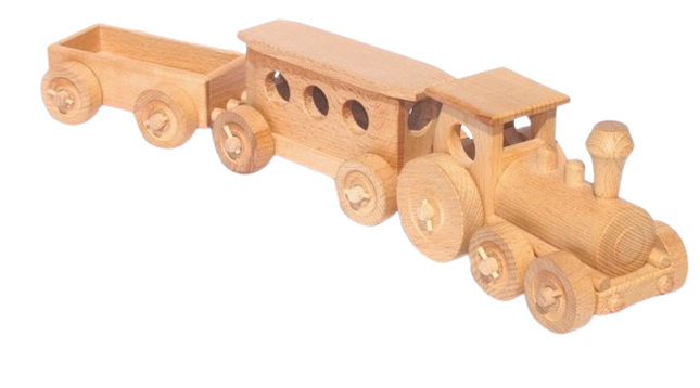 WoodenTrain - Speelgoed met Afneembare Wagons voor Kinderen