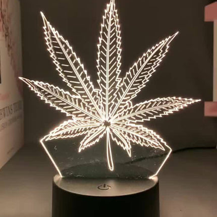 HempGlow - 3D Acryl Tafellamp Nachtverlichting