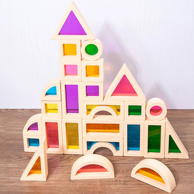 CreativeBlocks – Kleurrijke Houten Speelstenen voor Kinderen