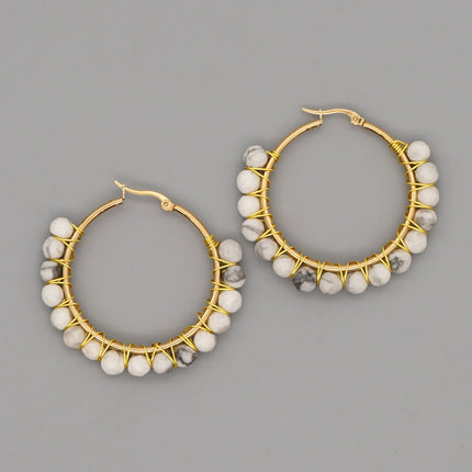 Sanne's Elegant Boho Nature-Inspired Crystal Hoop Earrings