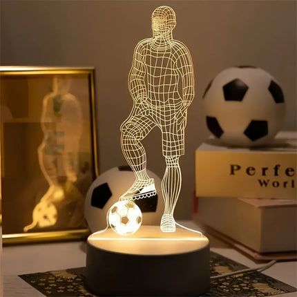 SportGlow - LED Tafellamp met 3D Voetbaldesign