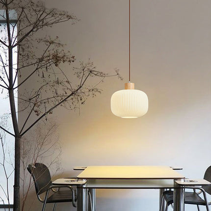 VintageLight - Stijlvolle Houten en Glazen Hanglamp