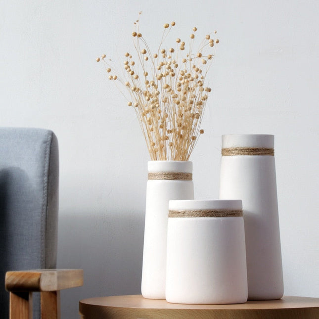 JuteLuxe – Stijlvolle Vaas met Natuurlijke Jutedetails