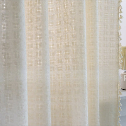 FringeElegance Curtains - Luxe Jacquard met Franje voor Tijdloze Stijl