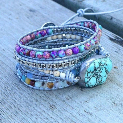Selina Armband - Turkooise Wikkelarmband voor Heling & Bescherming