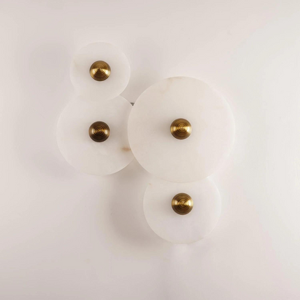 Aurora d'Or - Ronde Alabaster/Aluminum Wandlamp