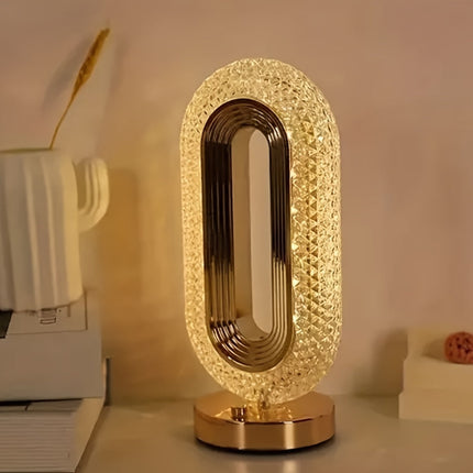LuxeGlow – Elegante Ovale Kristallen Tafellamp
