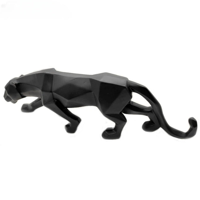 PantherSculpt – Strakke Zwart-Witte Panter Beelden