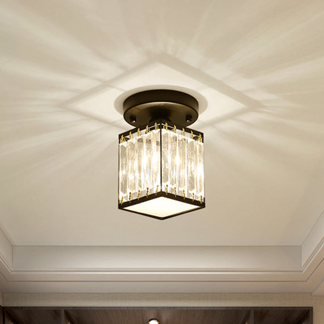 CrystalLuxe – Zwart-Gouden Kristallen Plafondlamp