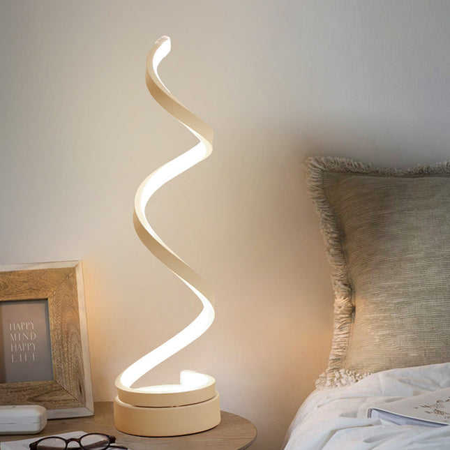 SpiraLuxe – Moderne LED Tafellamp met Spiraalontwerp