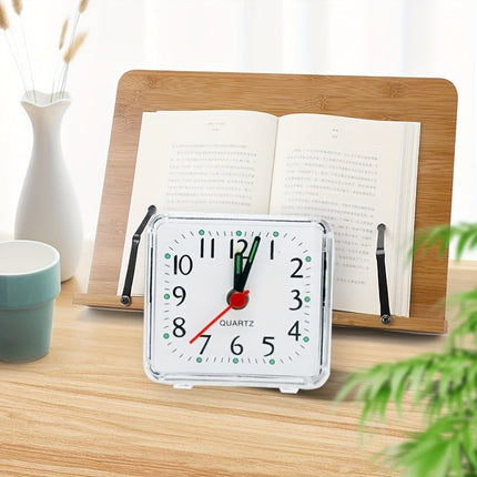 TimeSquare – Minimalistische Witte Wekker voor Bureau & Slaapkamer