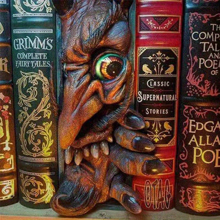 Mystieke Charm - Unieke Monster Boekensteun in Zwart en Grijs