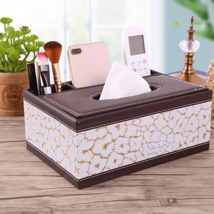 Chic Organizer - Luxe Kunstlederen Opbergdoos met 4 Vakken
