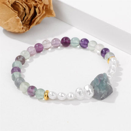 Eline's Betoverende Natuurlijke Kristalkralen Armband