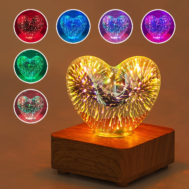 LoveLight Lamp - 3D LED Nachtlamp Hartvuurwerk