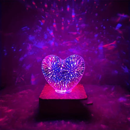LoveLight Lamp - 3D LED Nachtlamp Hartvuurwerk