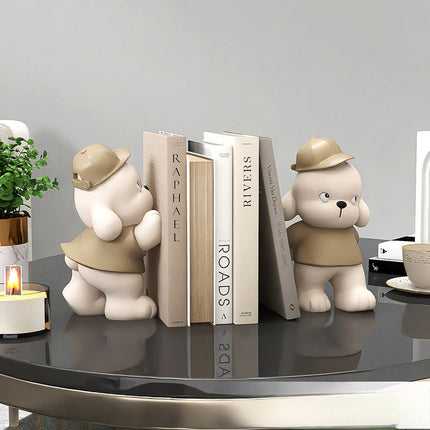 CharmingBear – Speelse Boekensteunen van Hars voor Decoratie