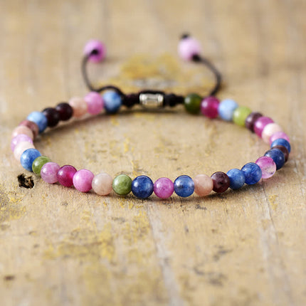 Verstelbare Gevlochten Armband met Natuurlijke Steenparels - Aisha