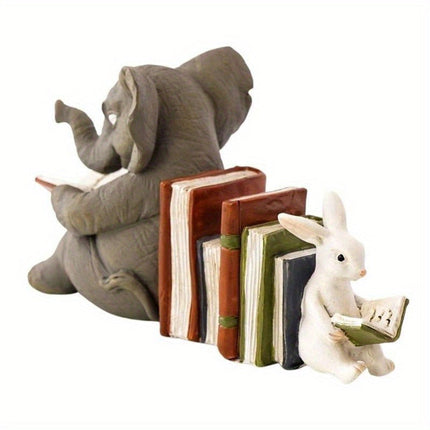 Charming - Speelse Olifant en Konijn Boekensteunen