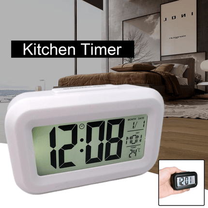 SmartAlarm Clock – Compact LCD Wekker met Geluid en Temperatuur