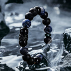 Obsidiaan & sodaliet & lavasteen / 14cm