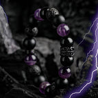 Obsidiaan & Amethist & Lavasteen / 14cm