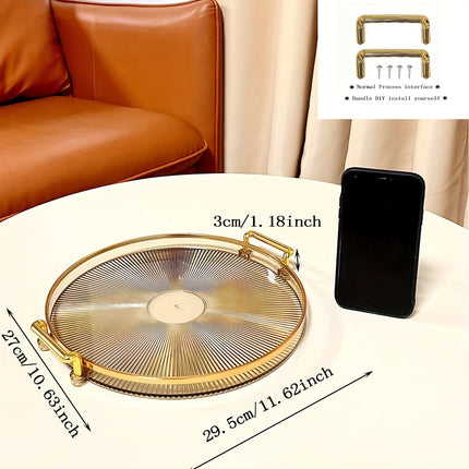 Gilded Elegance – Luxe Serveerschaal met Gouden Handgrepen