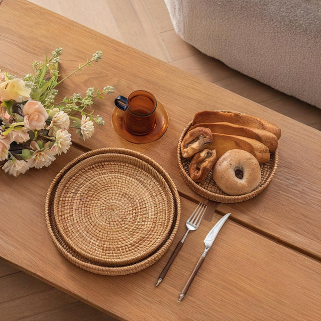 RattanCharm - Elegante Handgeweven Serveerschaal van Rotan