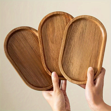ChicTray - Elegant Ovaal Dienblad van Massief Hout