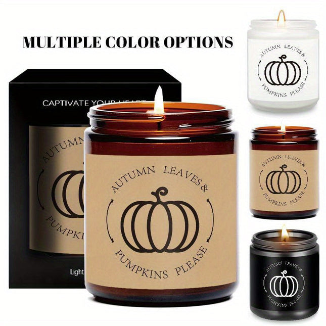AutumnGlow – Geurkaars met Herfstbladeren & Pompoenen