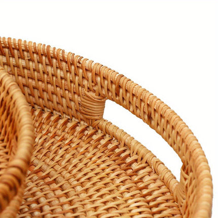 RattanServe - Elegant Handgemaakt Dienblad van Natuurlijk Rotan