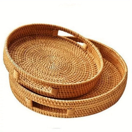 RattanServe - Elegant Handgemaakt Dienblad van Natuurlijk Rotan