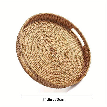 RattanServe - Elegant Handgemaakt Dienblad van Natuurlijk Rotan