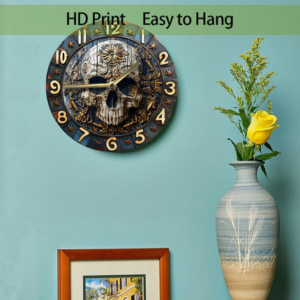 SkullTime Clock - Modern Aluminium Wandklok met Schedel