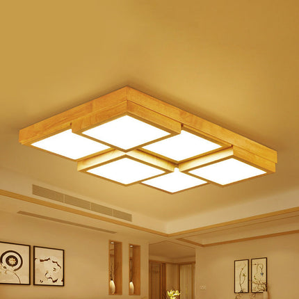 RusticGlow Pendant - Meerdere Lichten in Natuurlijk Hout