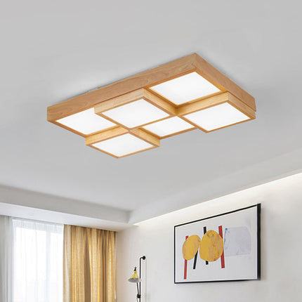 RusticGlow Pendant - Meerdere Lichten in Natuurlijk Hout