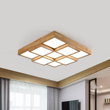 RusticGlow Pendant - Meerdere Lichten in Natuurlijk Hout