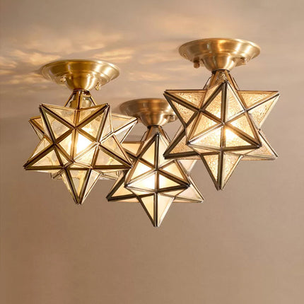 StarGlow – Elegante Messing Plafondlamp voor Slaapkamer