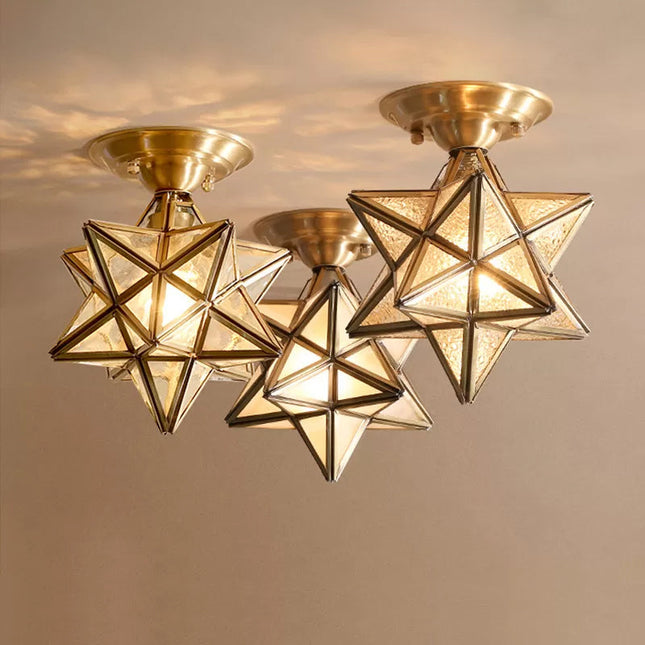 StarGlow – Elegante Messing Plafondlamp voor Slaapkamer