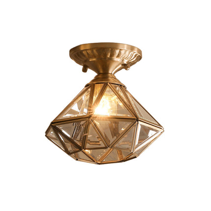 StarLuxe Ceiling - Traditionele Messing Plafondlamp met Glas