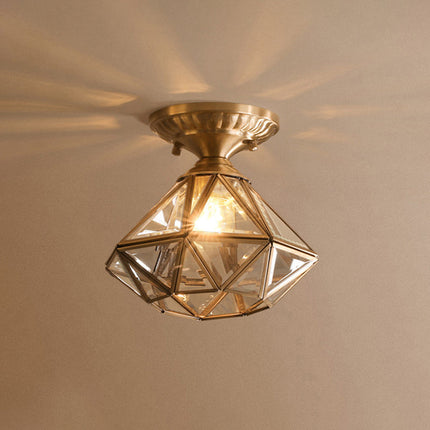 StarLuxe Ceiling - Traditionele Messing Plafondlamp met Glas