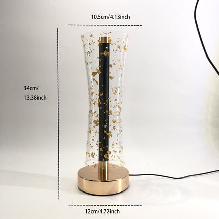 RadiantGlow Lamp - Luxe Acryl Tafellamp met Gouden Accenten