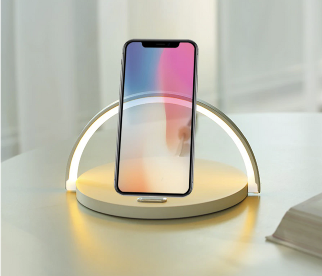 Bowlight Design™ - Stijlvolle 3-in-1 Nachtlamp met Qi-oplader