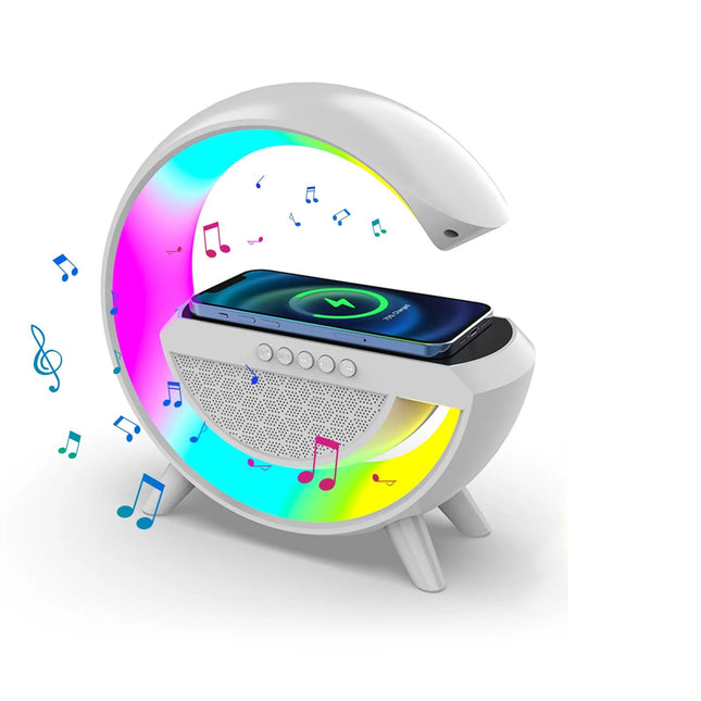 GlowHub - Multifuntionele Oplaadbare Speaker met Wekker en Sfeerlicht