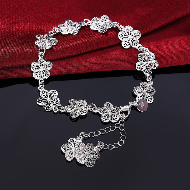 Elegante Zilveren Filigraan Armband met Unieke Schakels