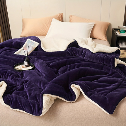 Luxe Comfort – Donkerpaarse Fleece Deken van Melkfleece